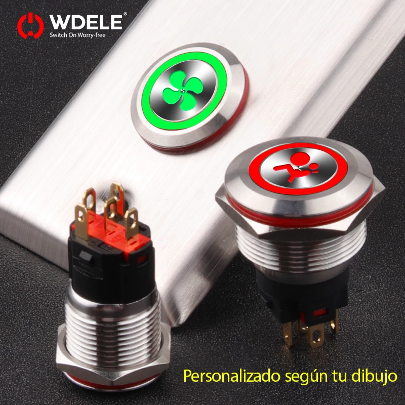 Interruptores pulsadores metálicos personalizados de la serie WD-A