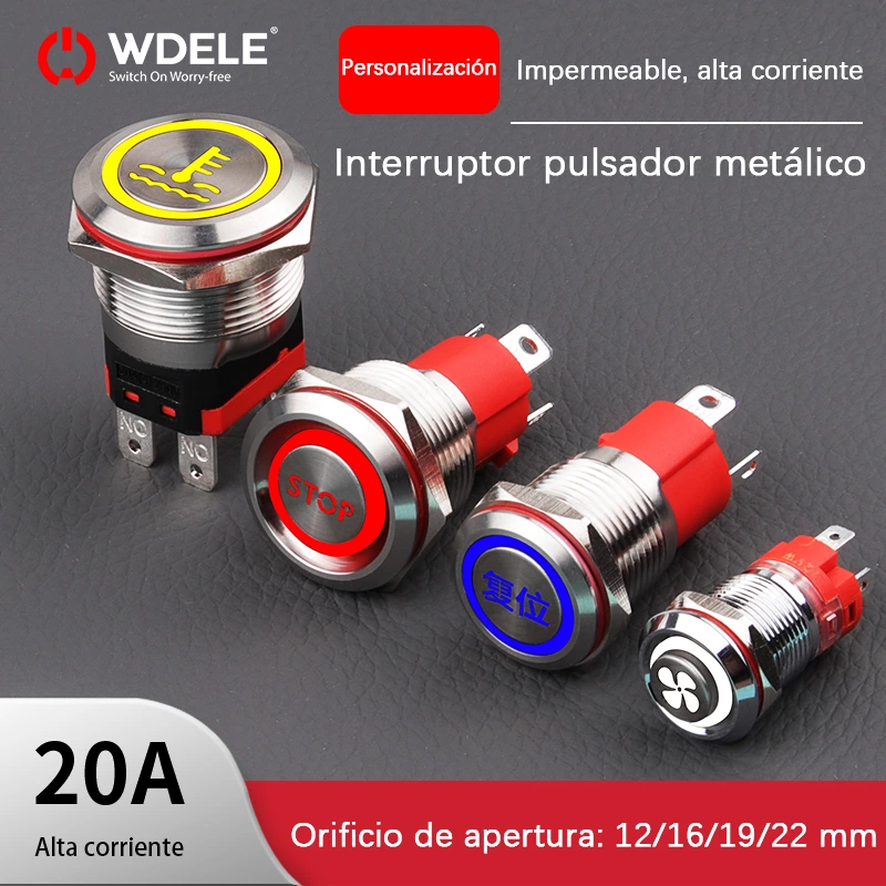 Botón metálico de alta corriente personalizado de la serie WD-D