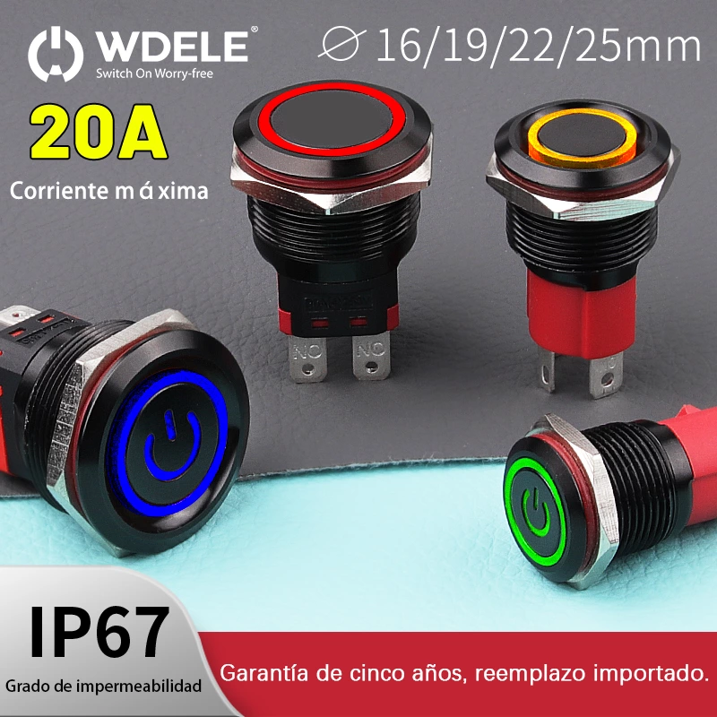 Botón metálico de alta corriente con óxido negro de la serie WD-D